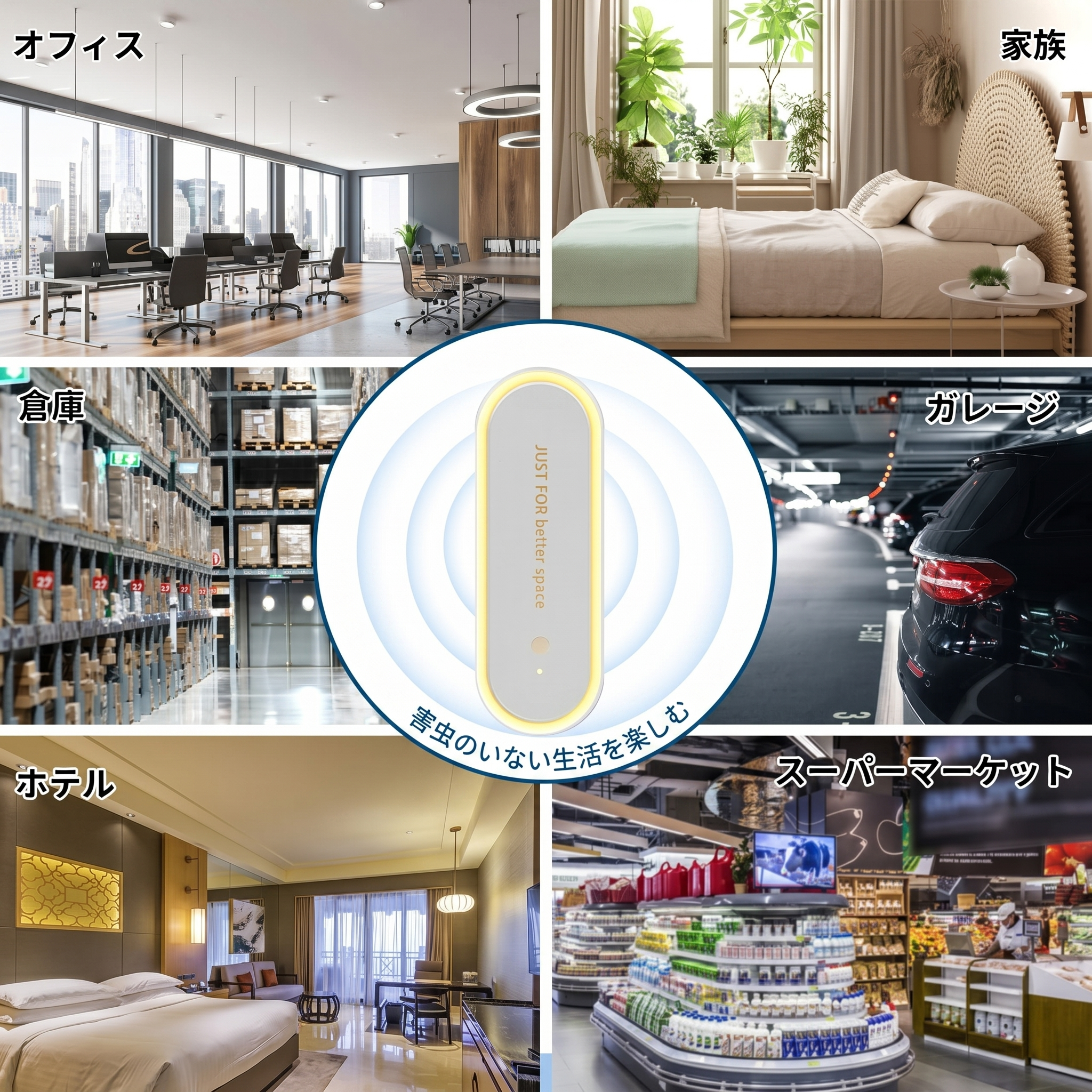 オフィス・寝室・ホテルなど様々な場所で使える